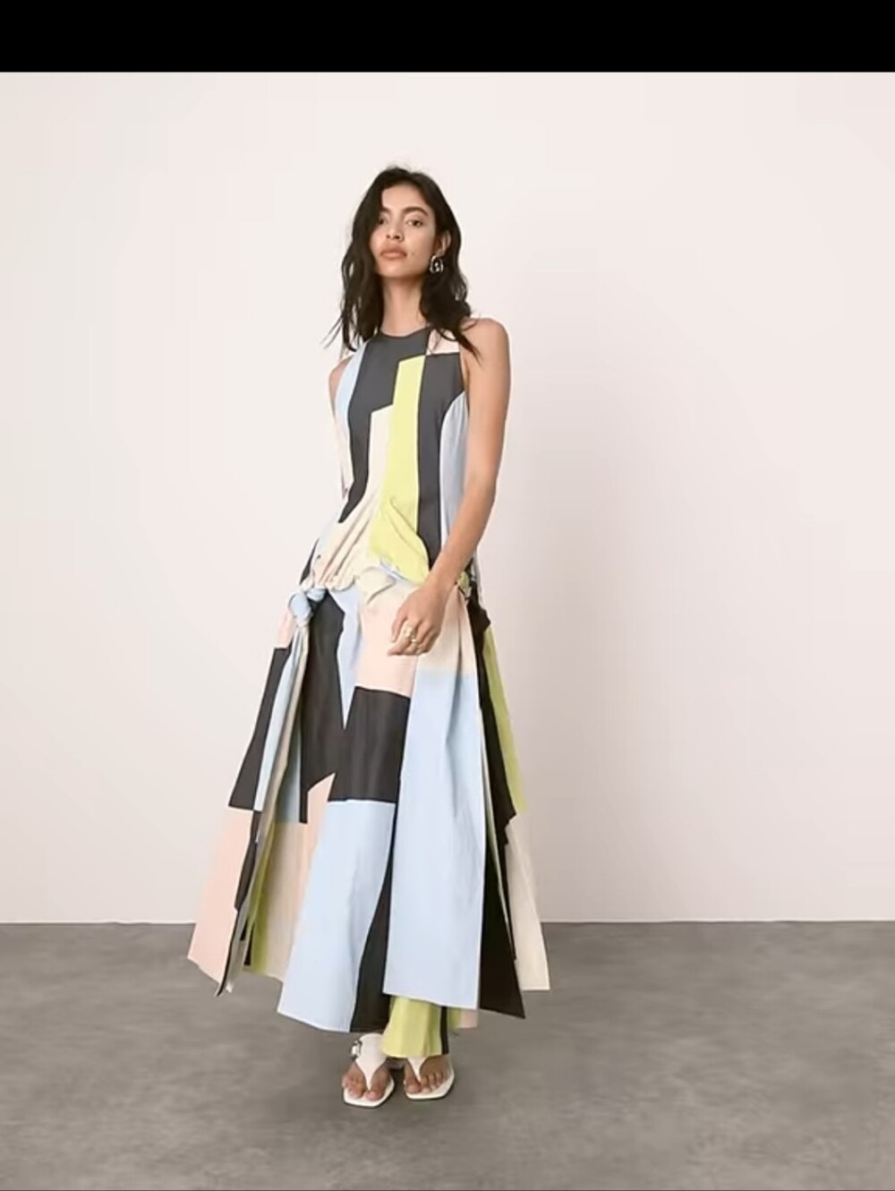 ASOS Maxi Dress in Black, Light Blue, Pale Pink & Lime